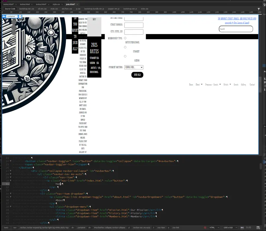 Hand-built in Bootstrap