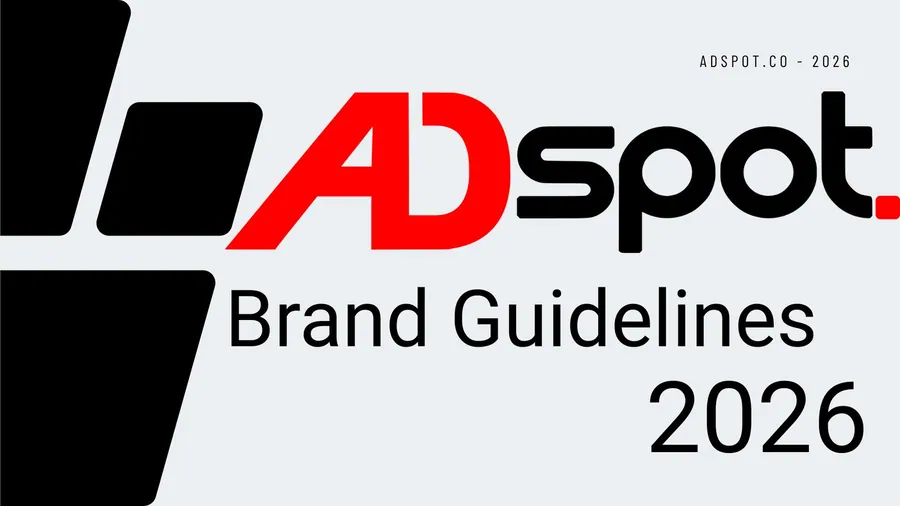 AdSpot. Brand guidelines, 2026, cover.