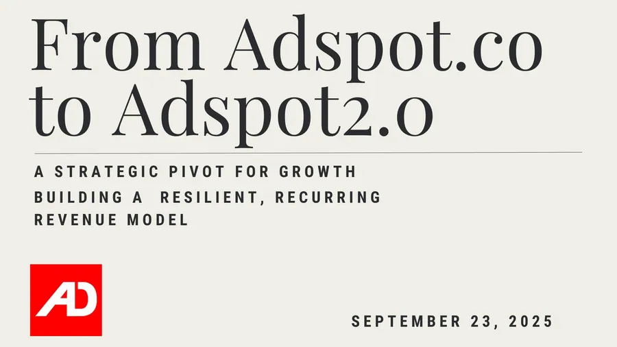 AdSpot. Pitch deck, cover.