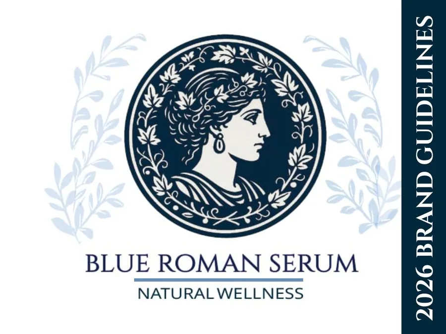 Blue Roman Serums. Brand guidelines, cover.