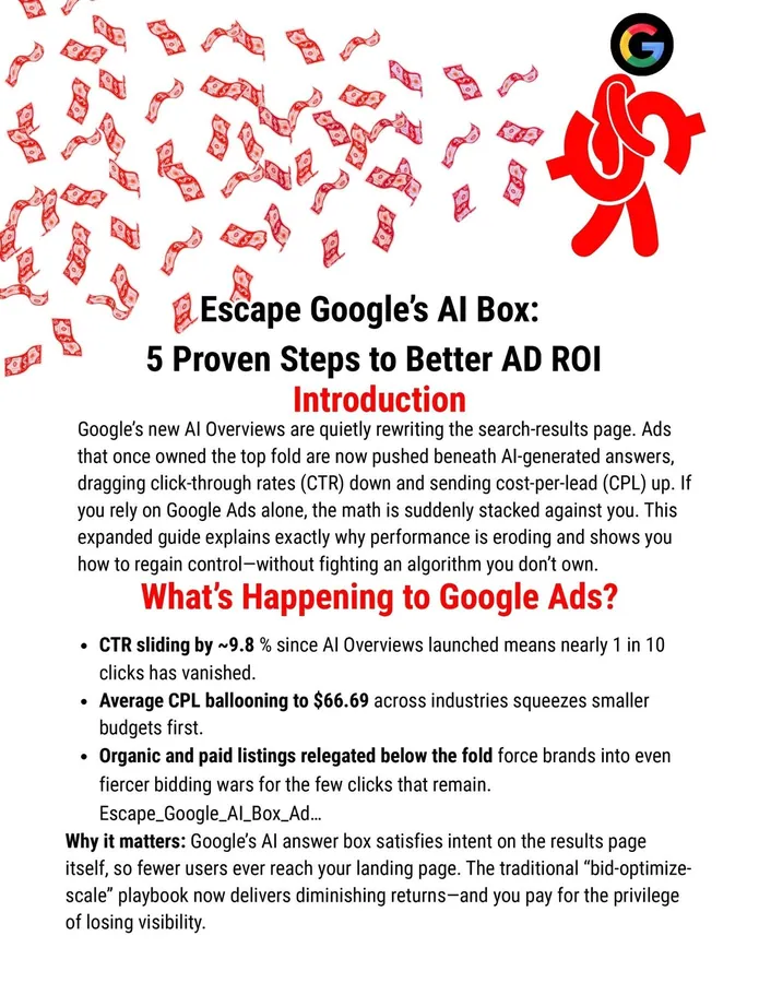 Sicc Media. Escape Google's AI box, cover.