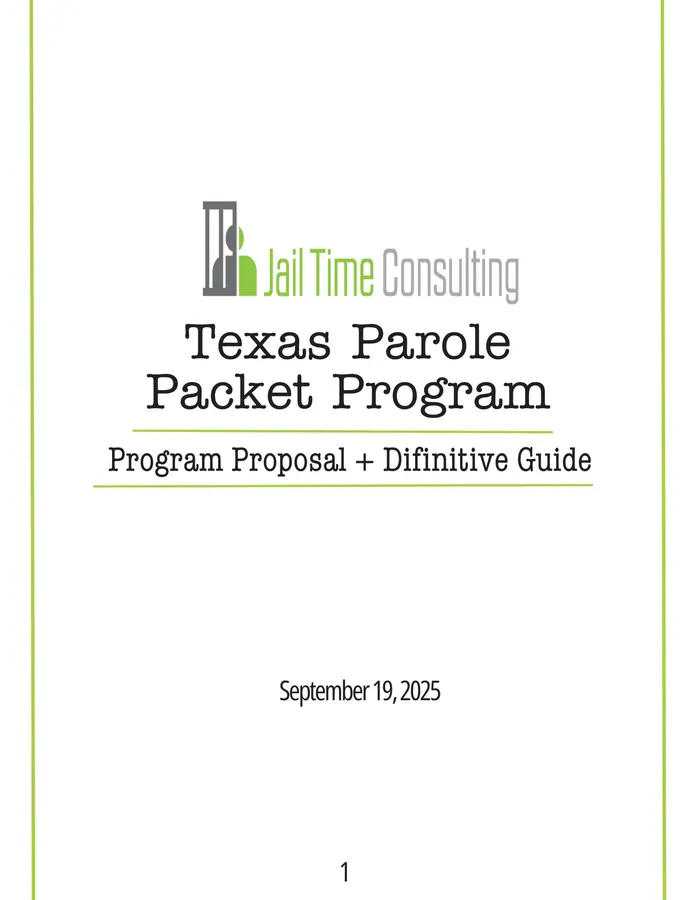 Texas Parole Packet. Proposal, cover.