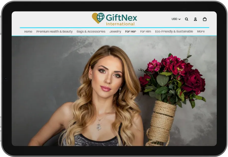 GiftNex. Collection landing, tablet.