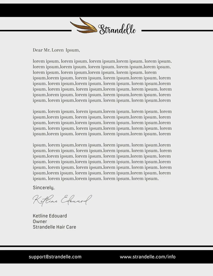 Strandelle. Letterhead.