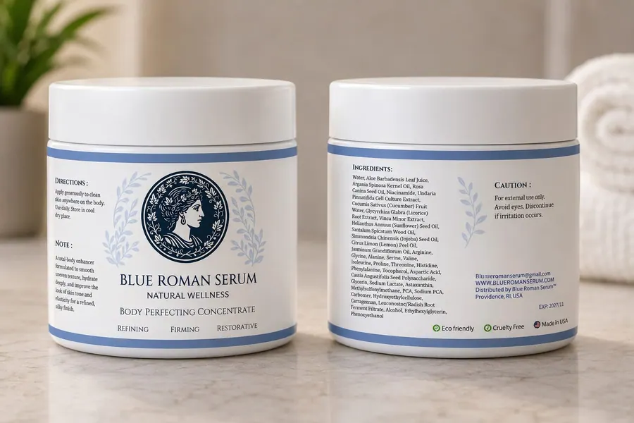 Blue Roman Serums. Packaging.