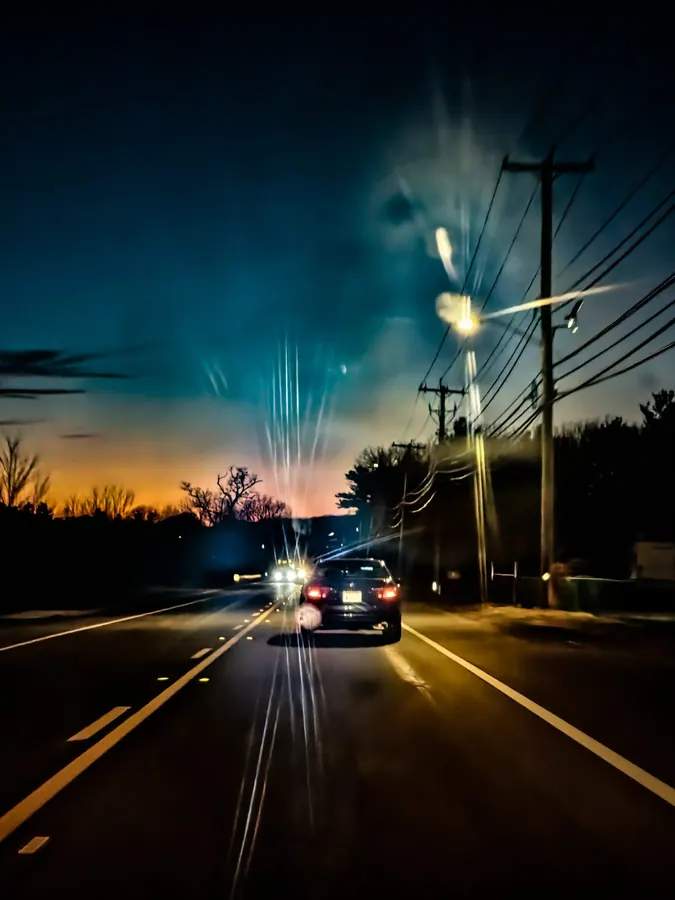 Dusk. Road home.